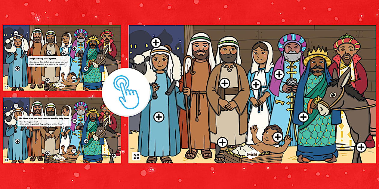 Nativity Think and Discuss Hotspots (Teacher-Made) - Twinkl