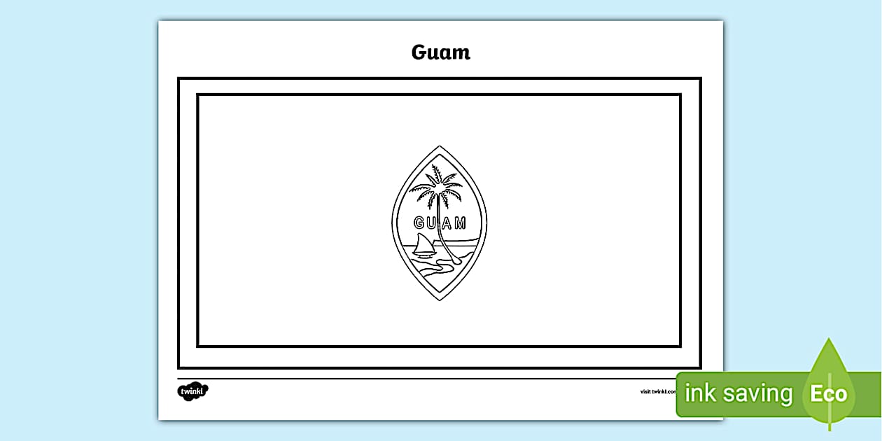 Guam Flag Colouring Sheet | Primary Resources | Twinkl