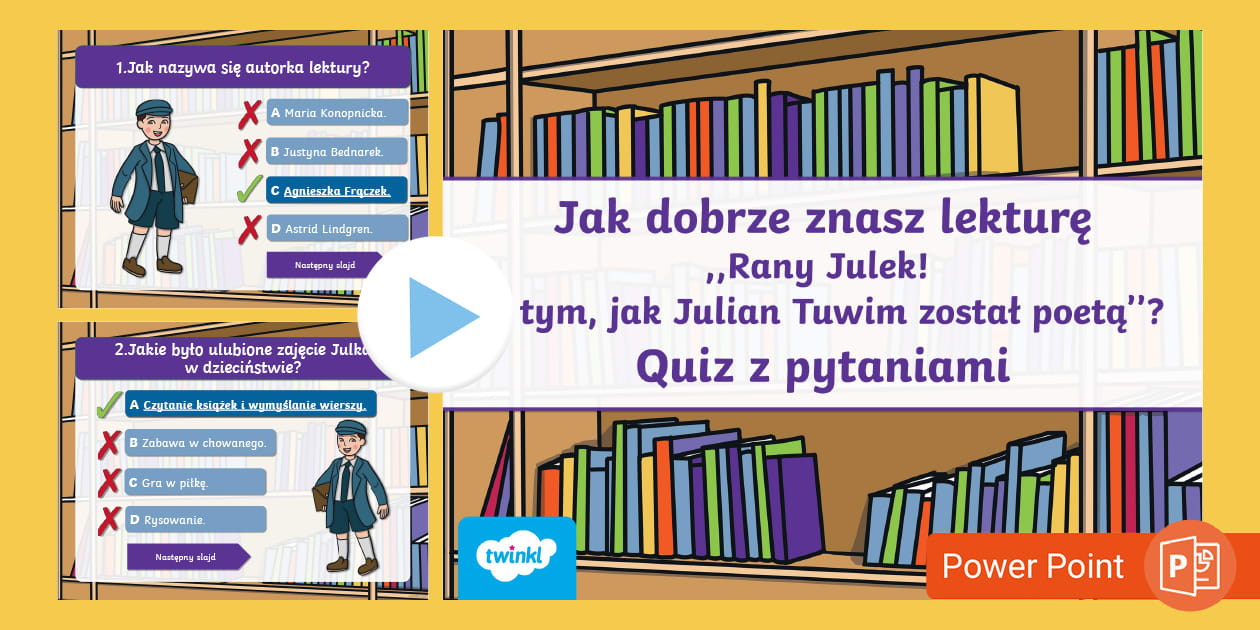 Test Z Lektury Rany Julek Rany Julek! | Quiz do lektury | Slajdy | Prezentacja