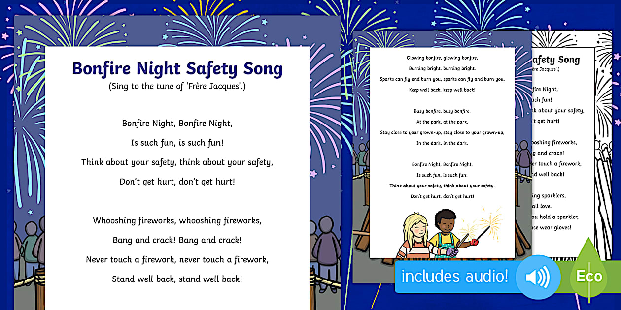 Bonfire Night Song - Safety | Pre-Primary Resources | Twinkl
