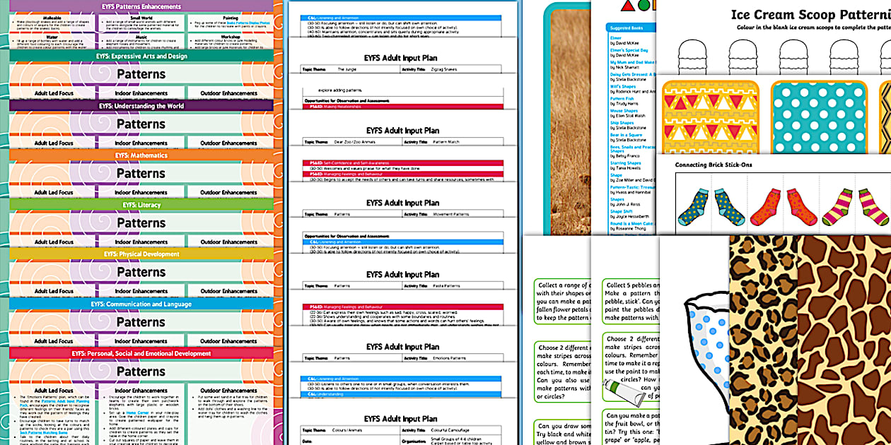 EYFS Patterns Lesson Plan Enhancement Ideas and Resources Pack