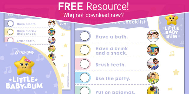 FREE Little Baby Bum: Bedtime Routine Checklist - Twinkl