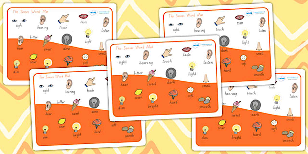 SA The Senses Word Mat (teacher made) - Twinkl