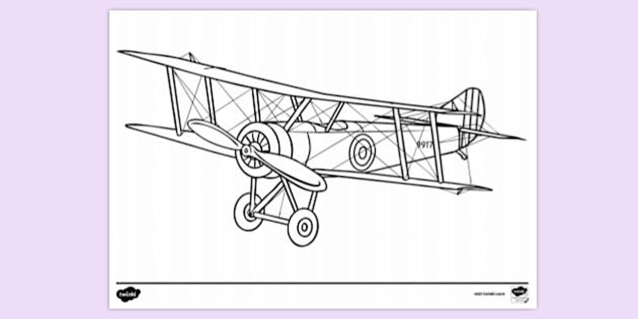 Bi Plane Coloring In Biplane Colouring Page | Colouring Sheets (professor feito)