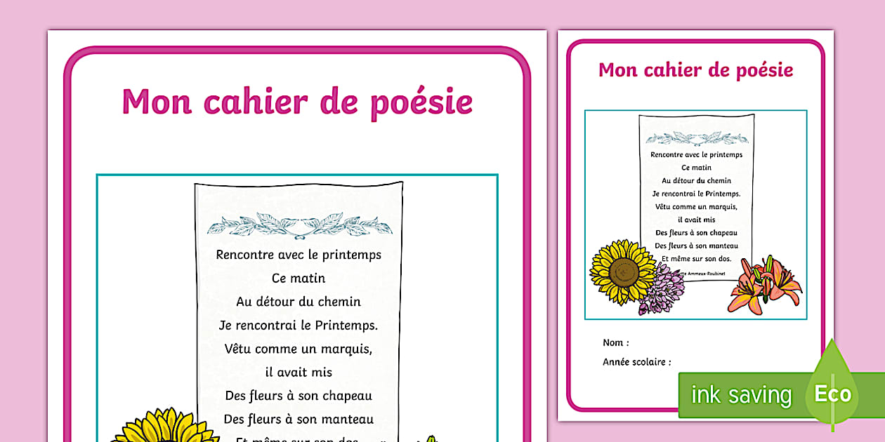 Page De Garde Cahier De Poésie Illustration www.twinkl.fr
