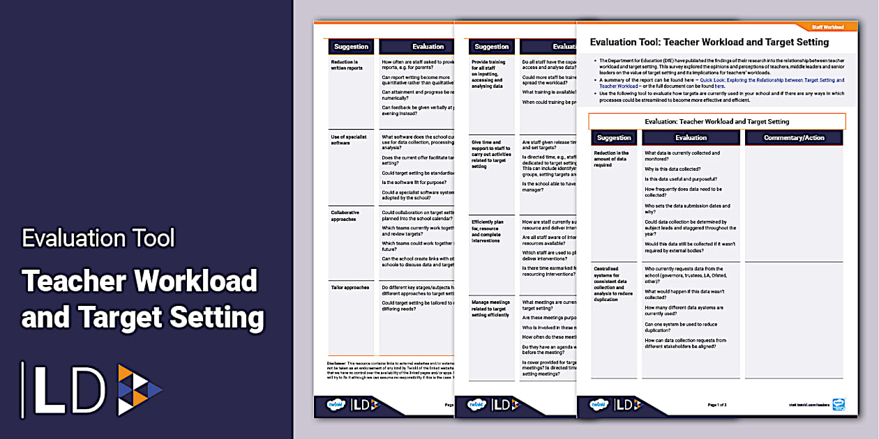 Teacher Workload and Target Setting in Schools - Leaders