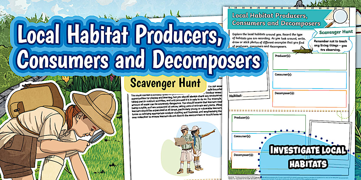 Local Habitat Producers, Consumers and Decomposers Scavenger Hunt