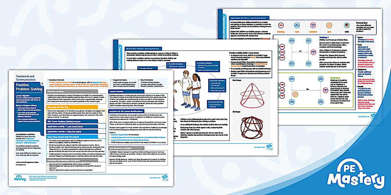 PE Mastery: LKS2 Teamwork & Communication L5-Problem-Solving