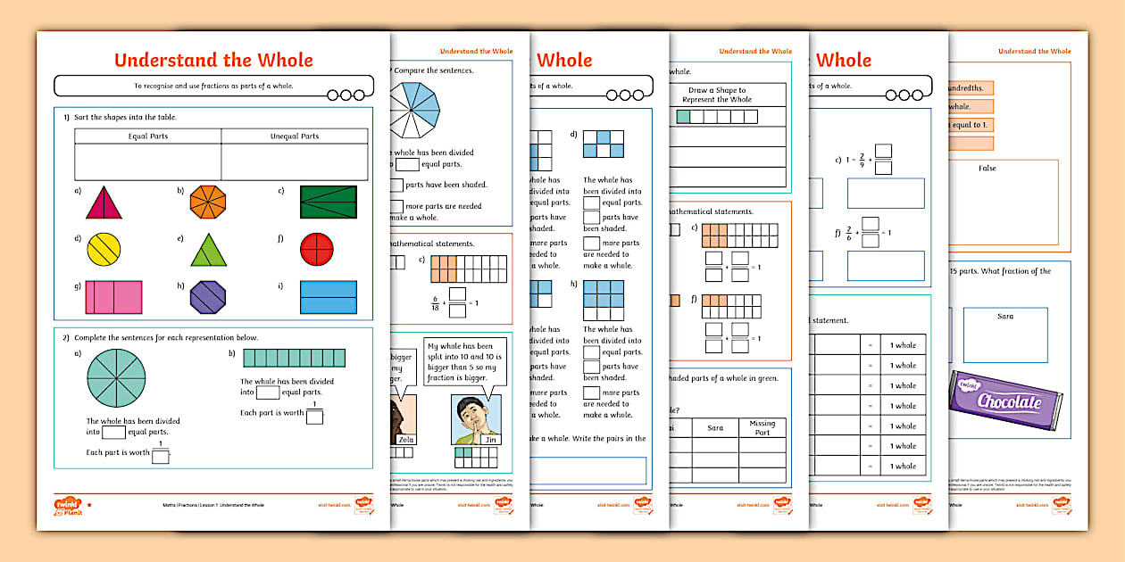  understand the whole differentiated worksheets twinkl