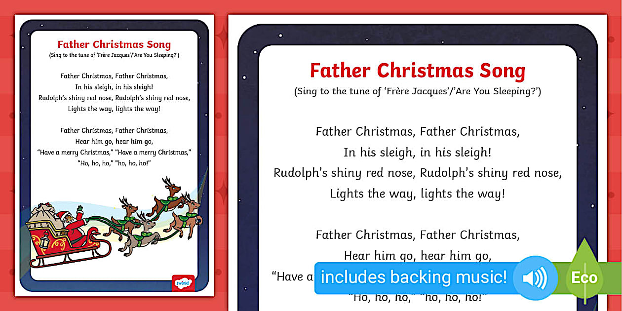 Father christmas song nursery rhyme resources twinkl