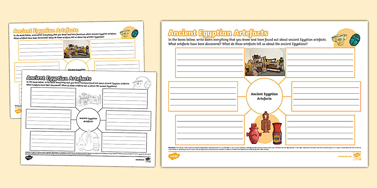 Ancient Egyptian Artefacts Mind Map