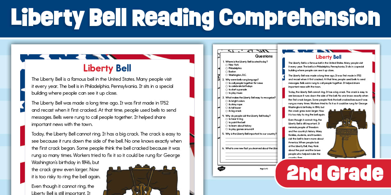 Second Grade Liberty Bell Reading Comprehension Worksheet