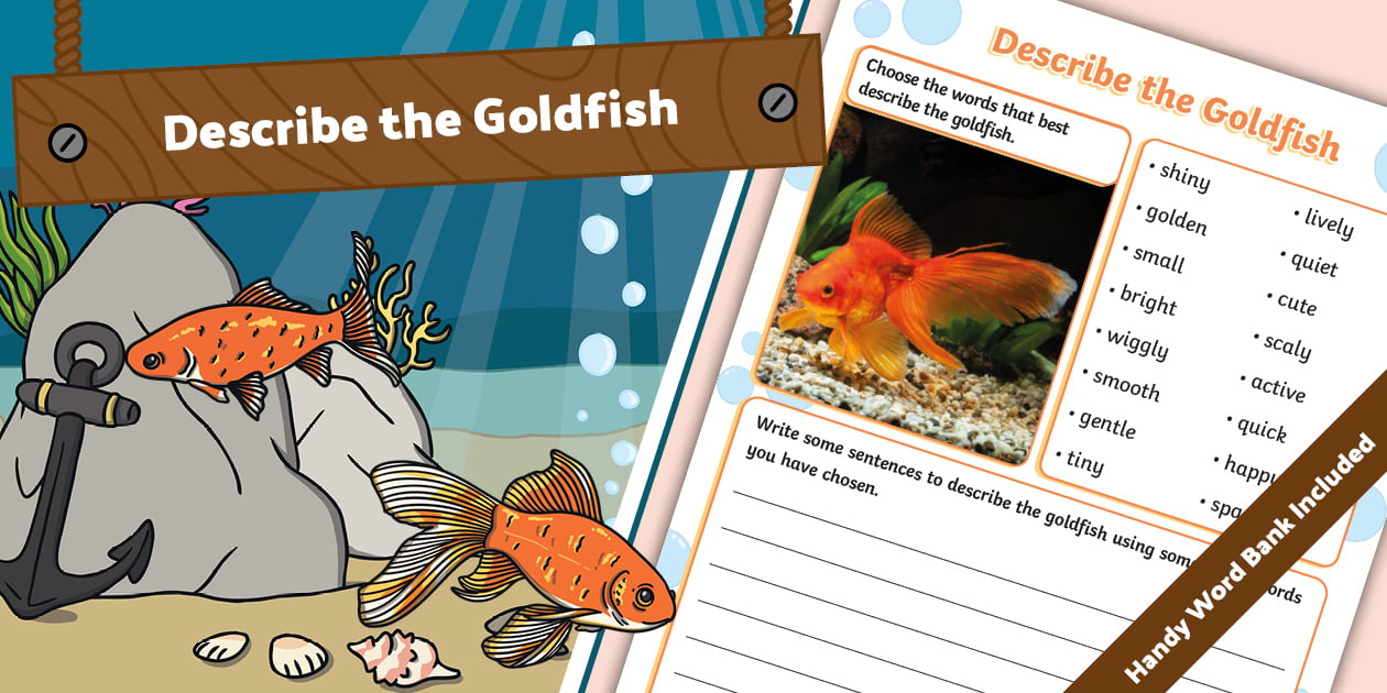 Describe the Goldfish Worksheet - KS1 Twinkl English