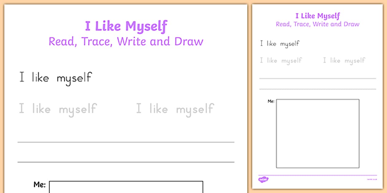 I Like Myself Read, Trace, Write and Draw - Twinkl