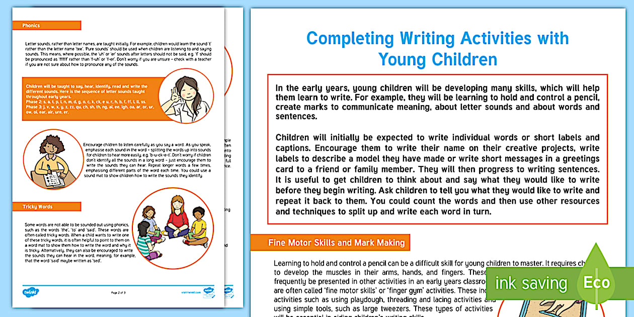 Pathways To Write Eyfs Unit Example EYFS Classroom Volunteers - Guidance for Supporting Writing Activities