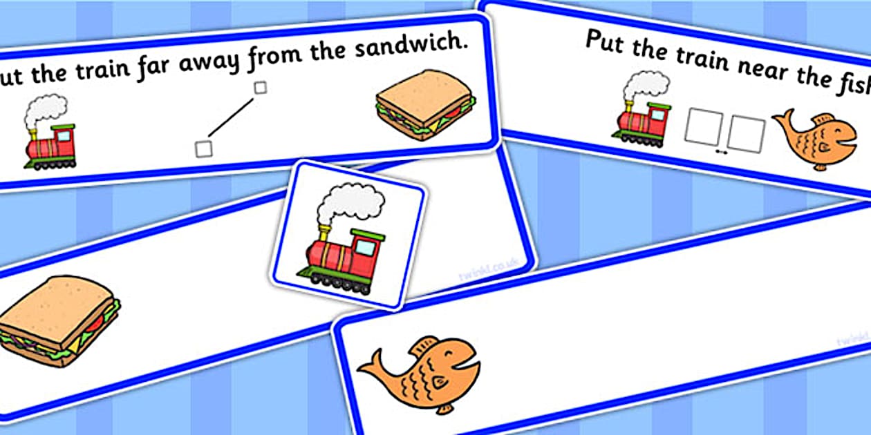 Editable Put The Train Near Or Far Picture Strips - Twinkl
