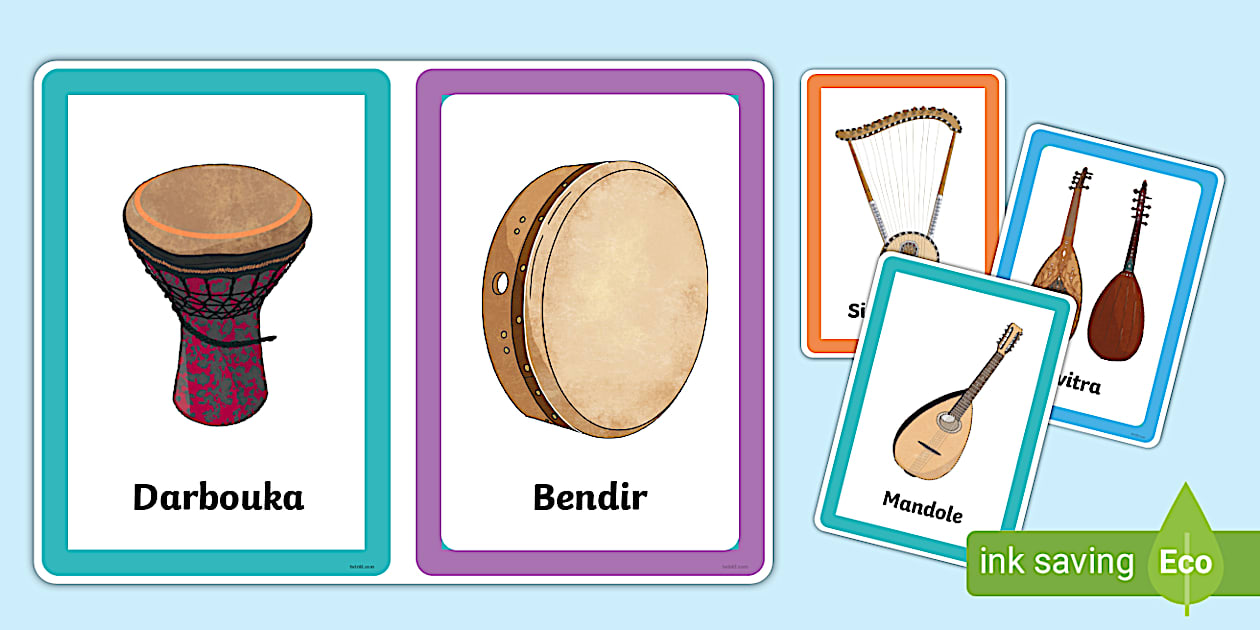 Arabic Music Instruments Cards (Teacher-Made) - Twinkl