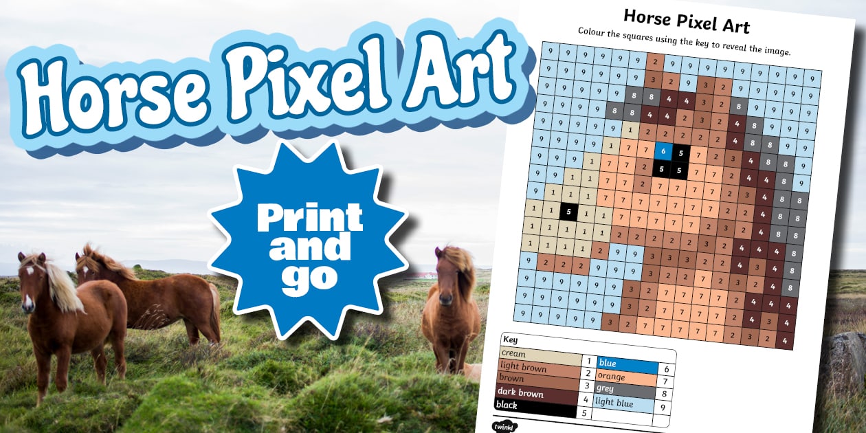 Horse Pixel Art Template