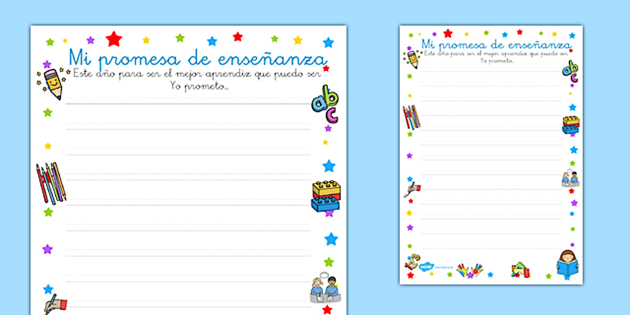 Promise Worksheet Mi promesa de enseñanza (teacher made) - Twinkl