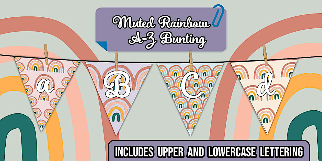 Muted Rainbow A-Z Bunting