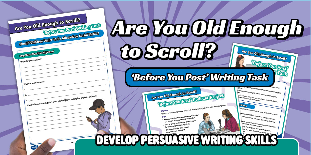 Writing Years Task Online Safety Writing Task for Years 5–6