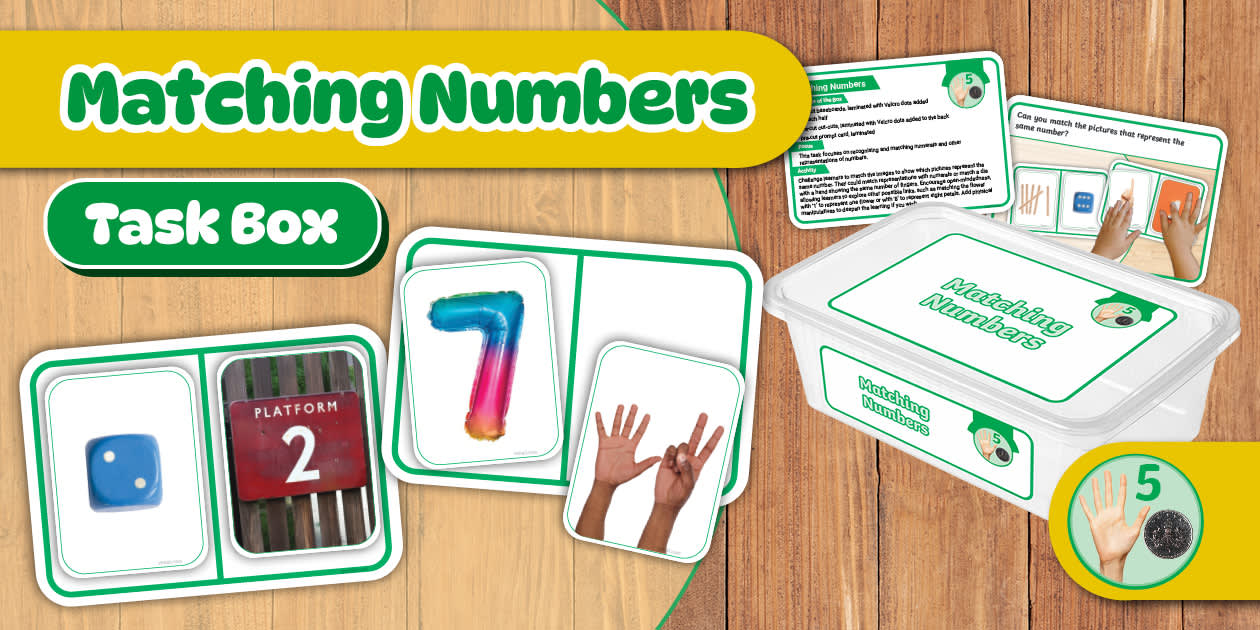 Task Box Comparing Numbers Matching Numbers Task Box