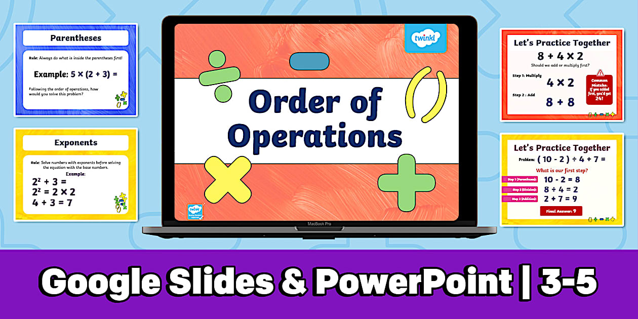 Learning Operations Slide Order of Operations Google Slides & PowerPoint