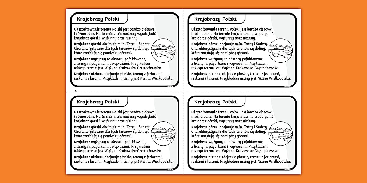 Krajobrazy Polski Fakty Wklejki teacher Made Twinkl krajobrazy-polski-fakty-wklejki-teacher-made-twinkl