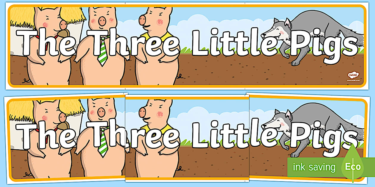 The 3 Little Pigs Display Banner (teacher made) - Twinkl