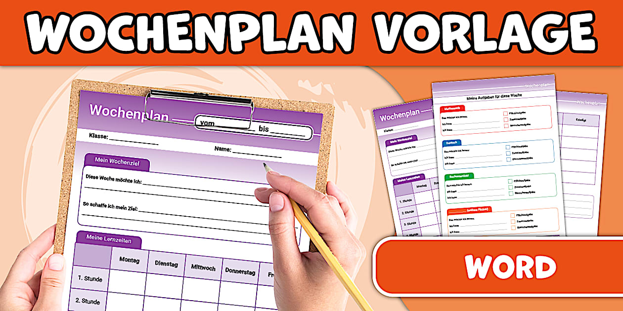 Wochenplan Vorlage Word
