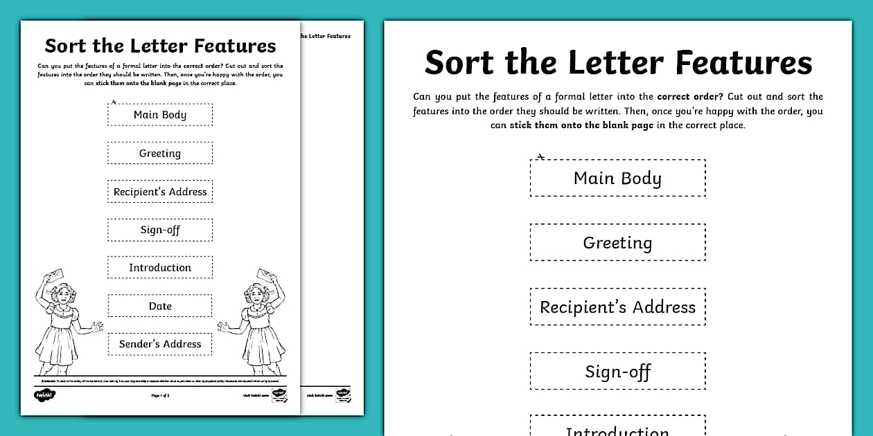 The Layout of a Letter Activity