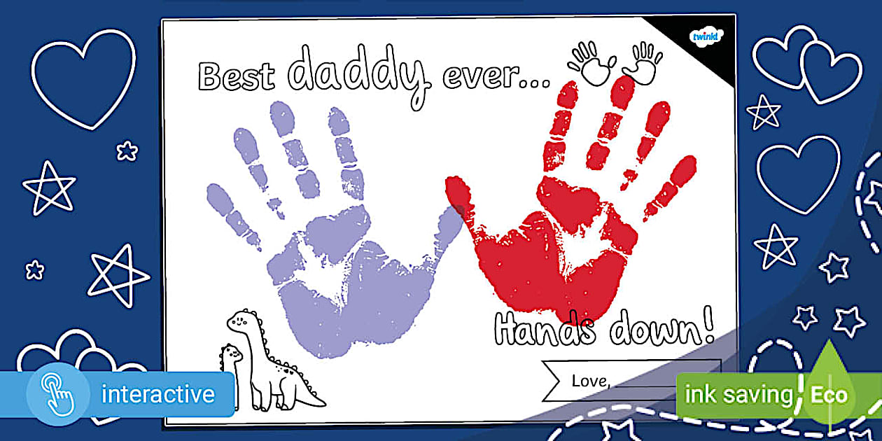 Editable Father's Day Craft Template Best Daddy Ever