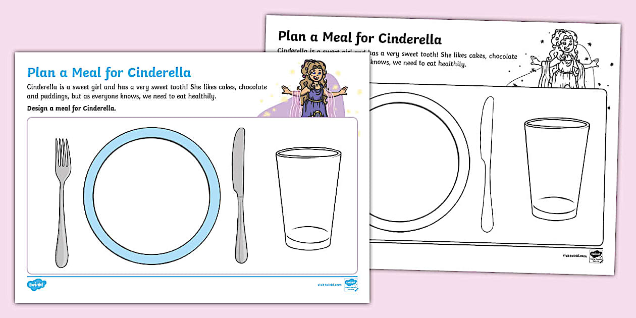 KS1 British Food Fortnight Design a Meal for Cinderella Worksheet ...
