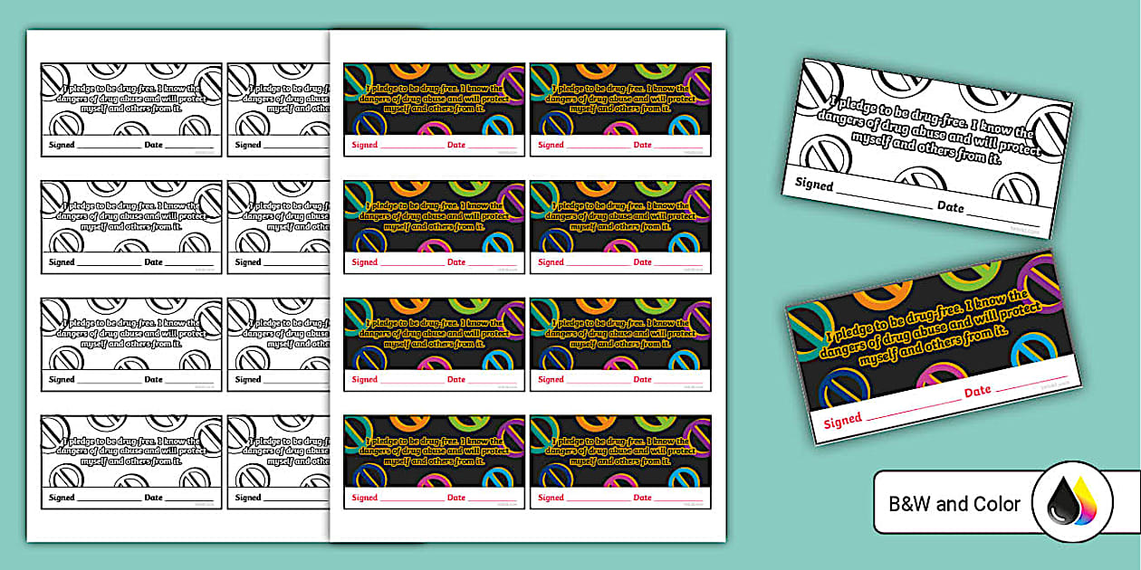 I Am Proud to Be Drug Free Pledge Cards (Teacher Made)