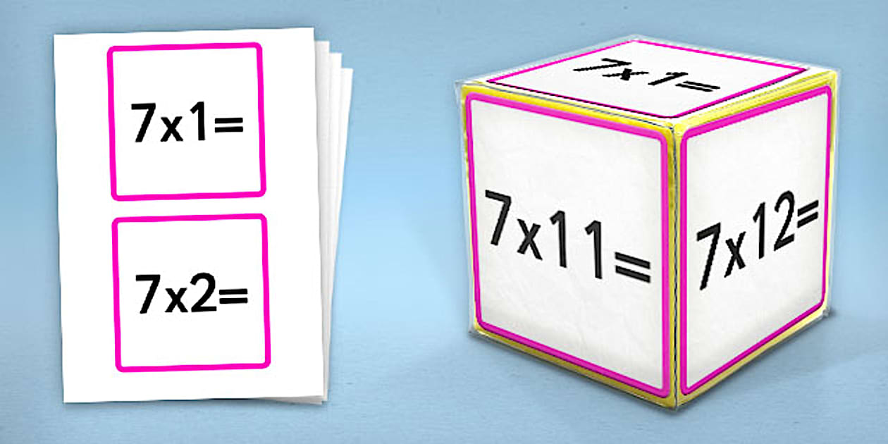 Giant Foam Dice Squares 7 Times Tables - Twinkl