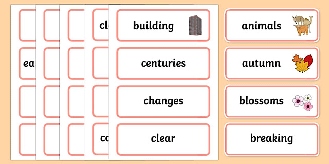 Editable Science Up, Down and All Around Word Wall Display Cards