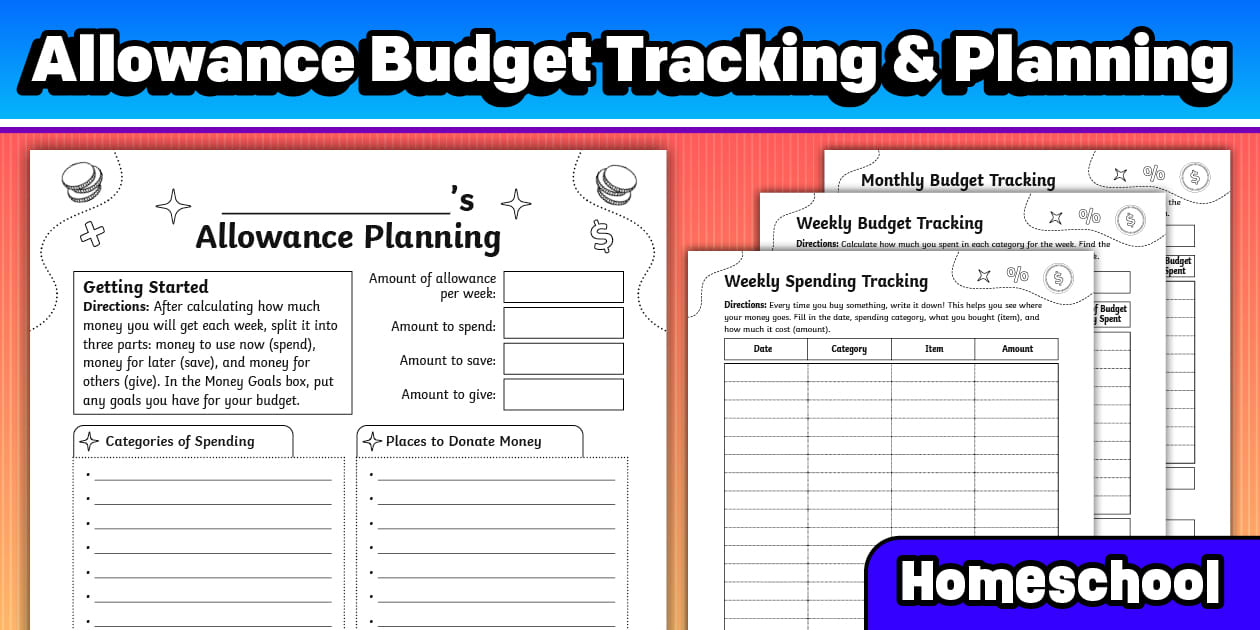 Allowance Budget Tracking Sheets