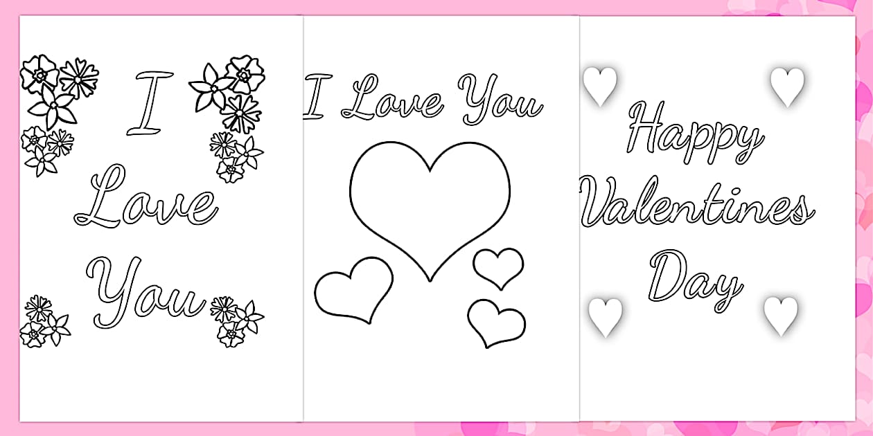 Valentine's Day Card - Colouring Template Resource - Twinkl
