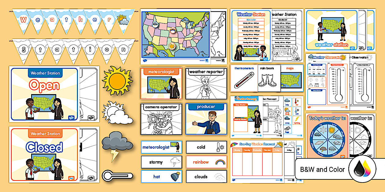 Weather Station Dramatic Play Pack (Teacher Made) Twinkl