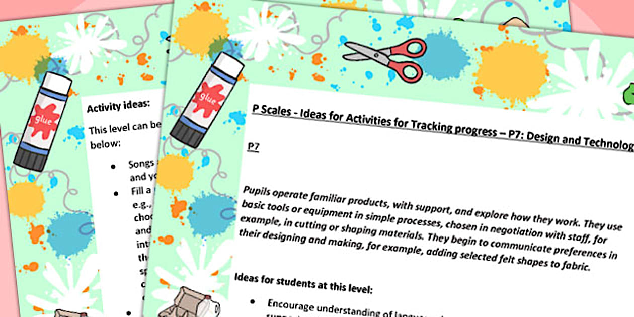 Black and White P Scales Ideas for Activities for Tracking Progress P7 ...