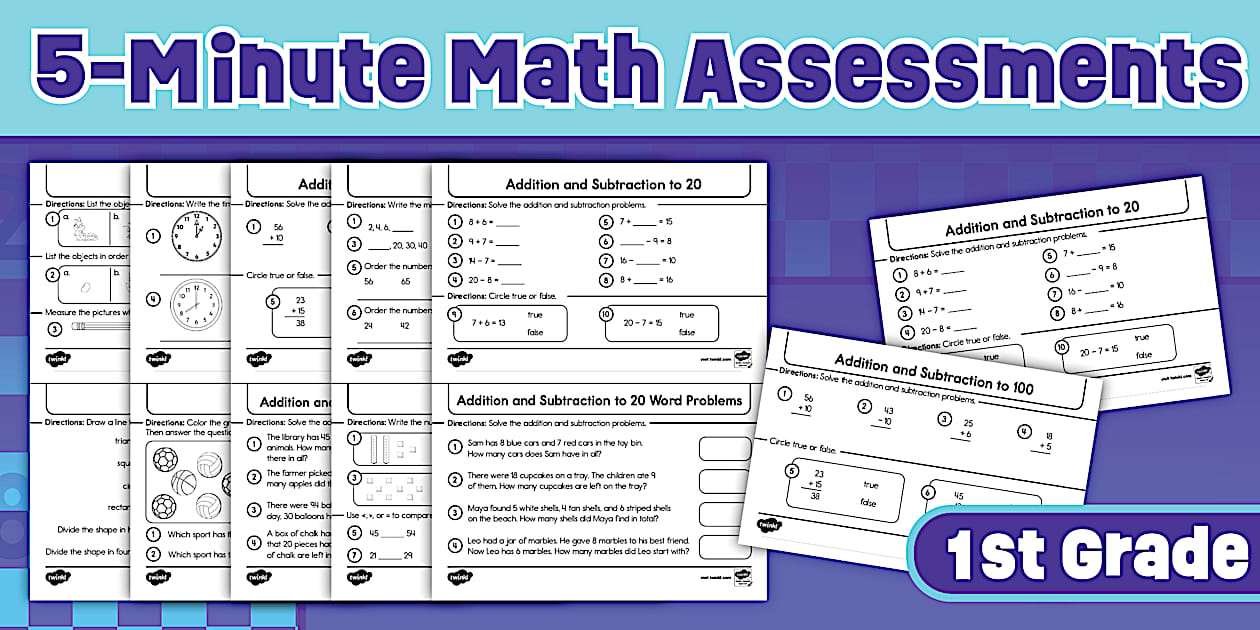 Minuit Math First Grade 5-Minute Math Assessments