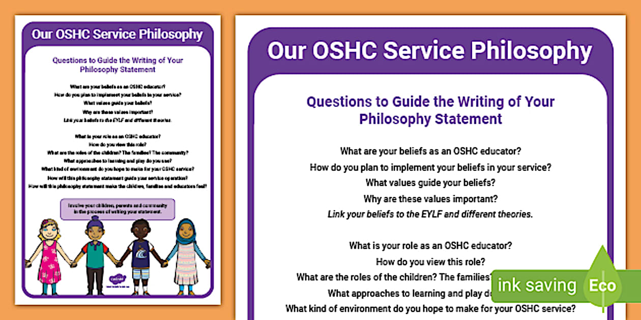 One Tree Oshc OSHC Personal Philosophy Childcare Template Statement