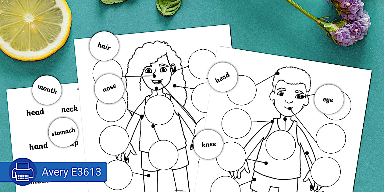 Mindfulness Colouring All About Me Body Stickers Activity