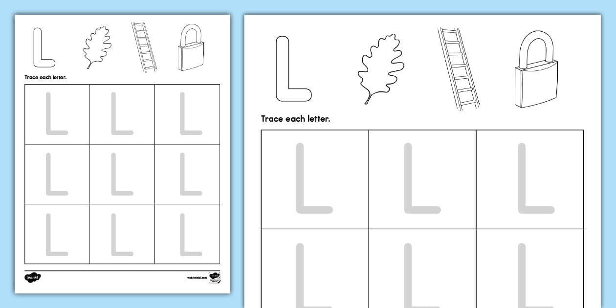 Uppercase Letter L Tracing Worksheet