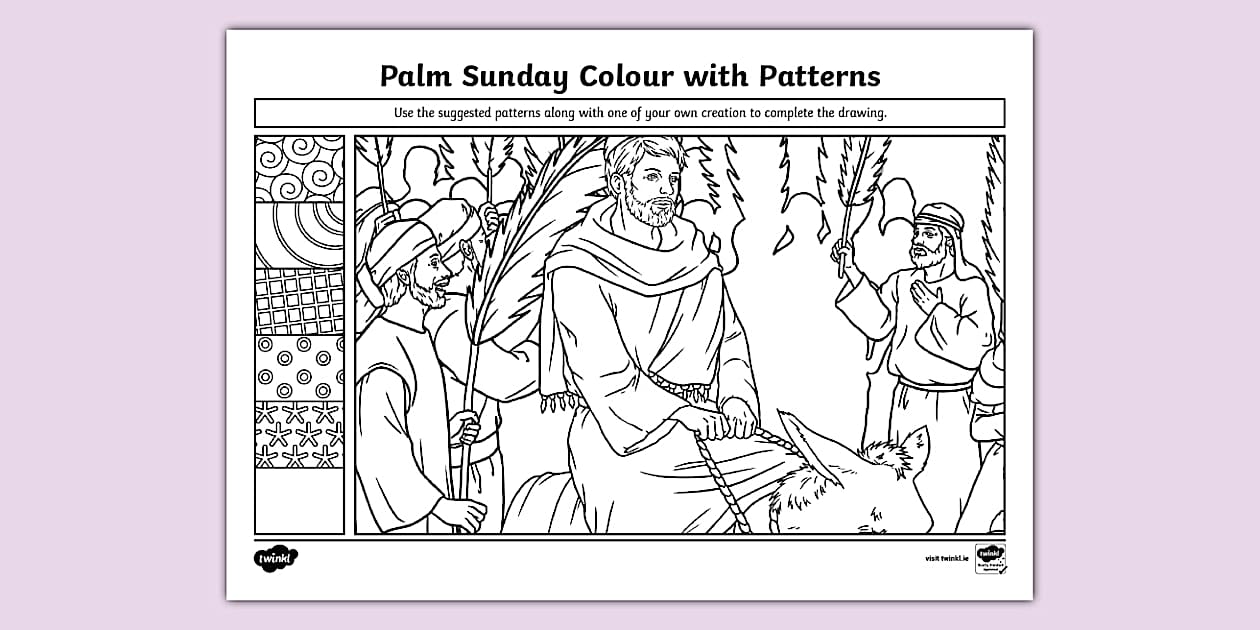 Palm Sunday Colour With Patterns Activity Teacher Made
