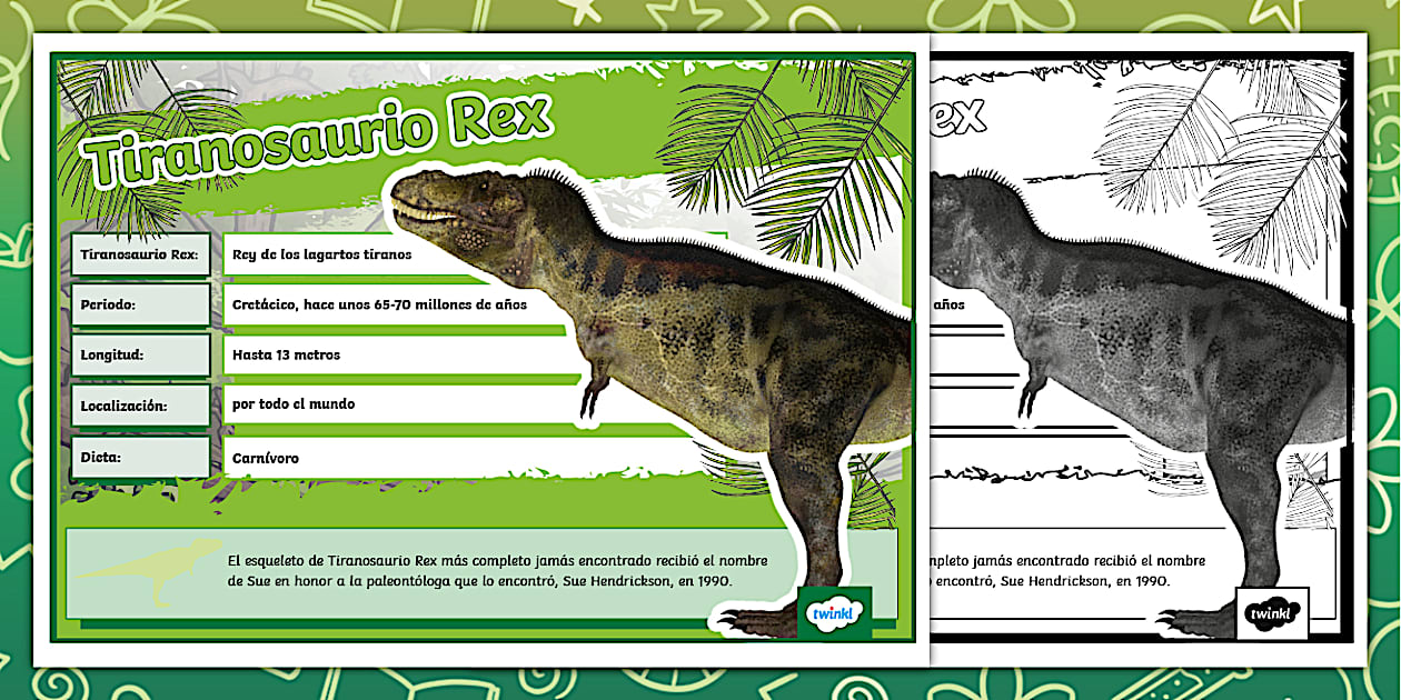 Póster: El Tiranosaurio Rex (Hecho por educadores) - Twinkl