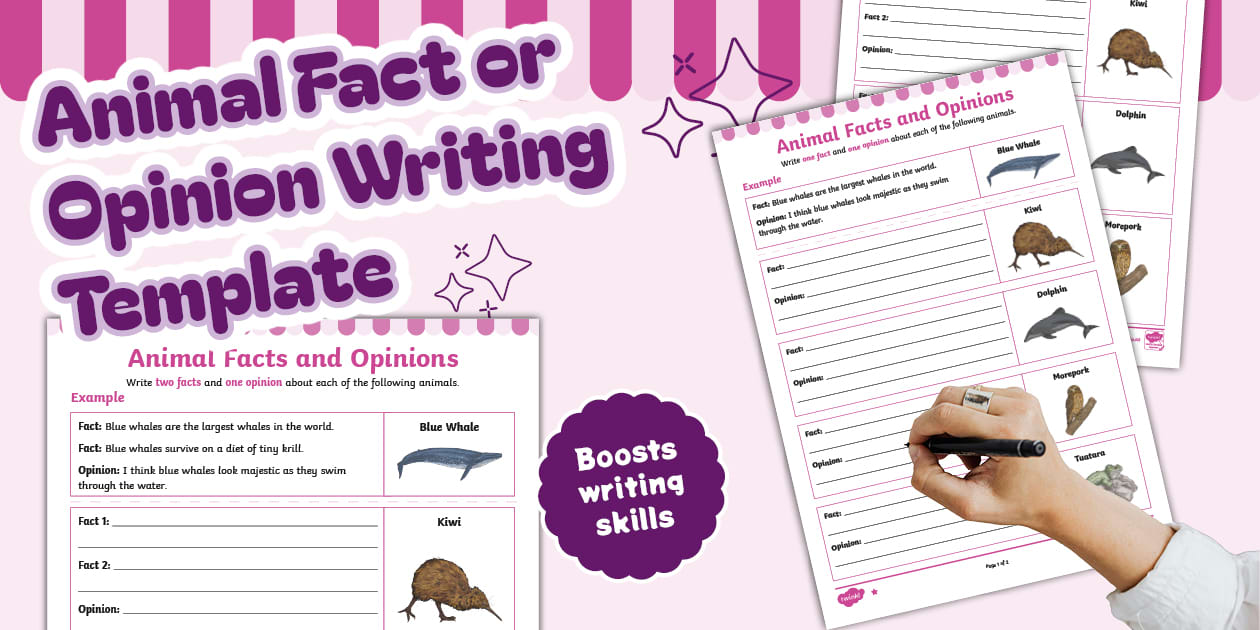 Animal Fact or Opinion Writing Template