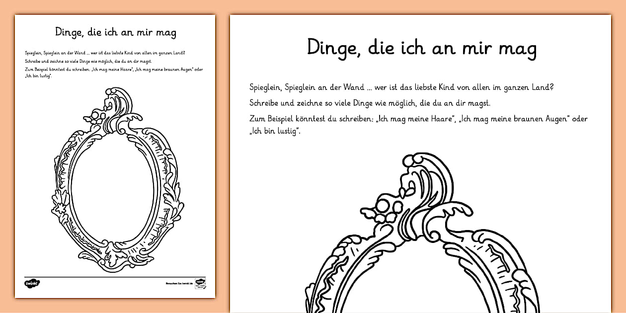 Dinge, die ich an mir mag - Arbeitsblatt (teacher made)
