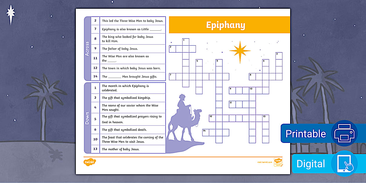 Epiphany Crossword Puzzle for Students Twinkl USA Twinkl