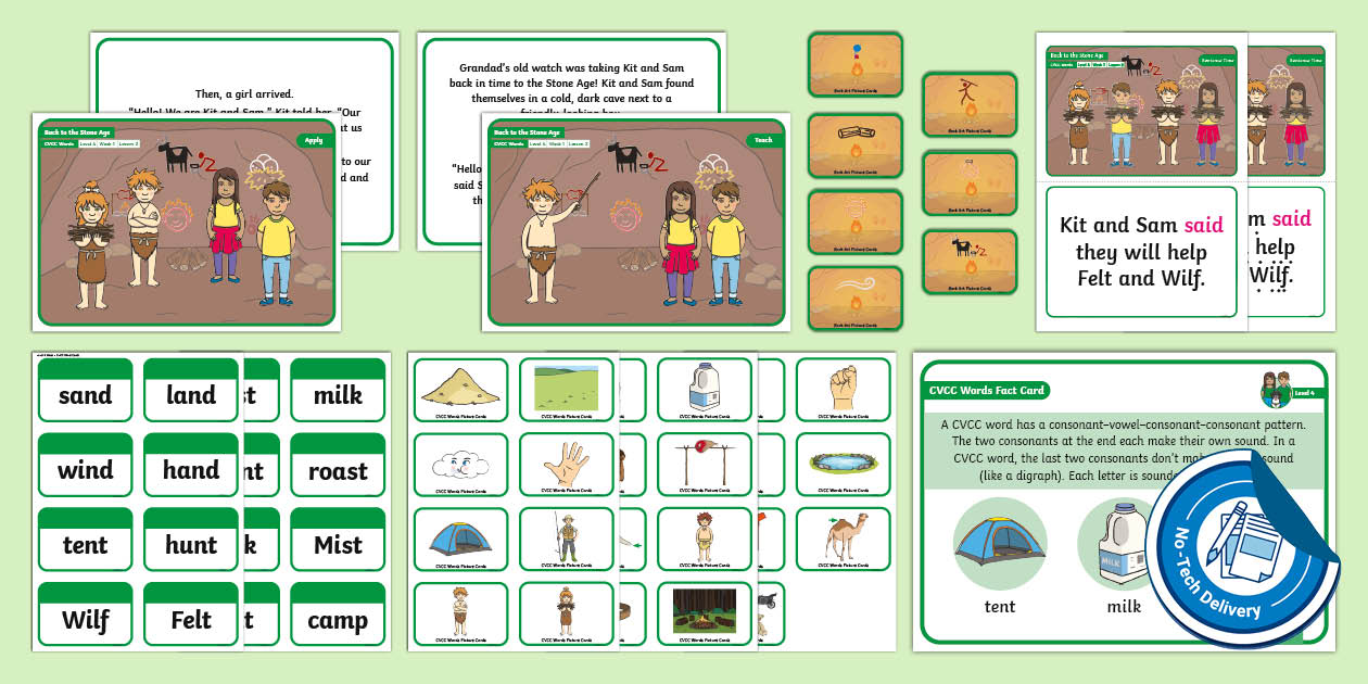 CVCC Words No-Tech Lesson Pack - Level 4 Week 1 Lesson 2